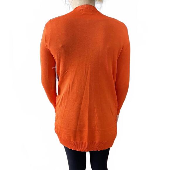 NWT Lovecode Red Orange Open Cardigan Size Small - Picture 2 of 6